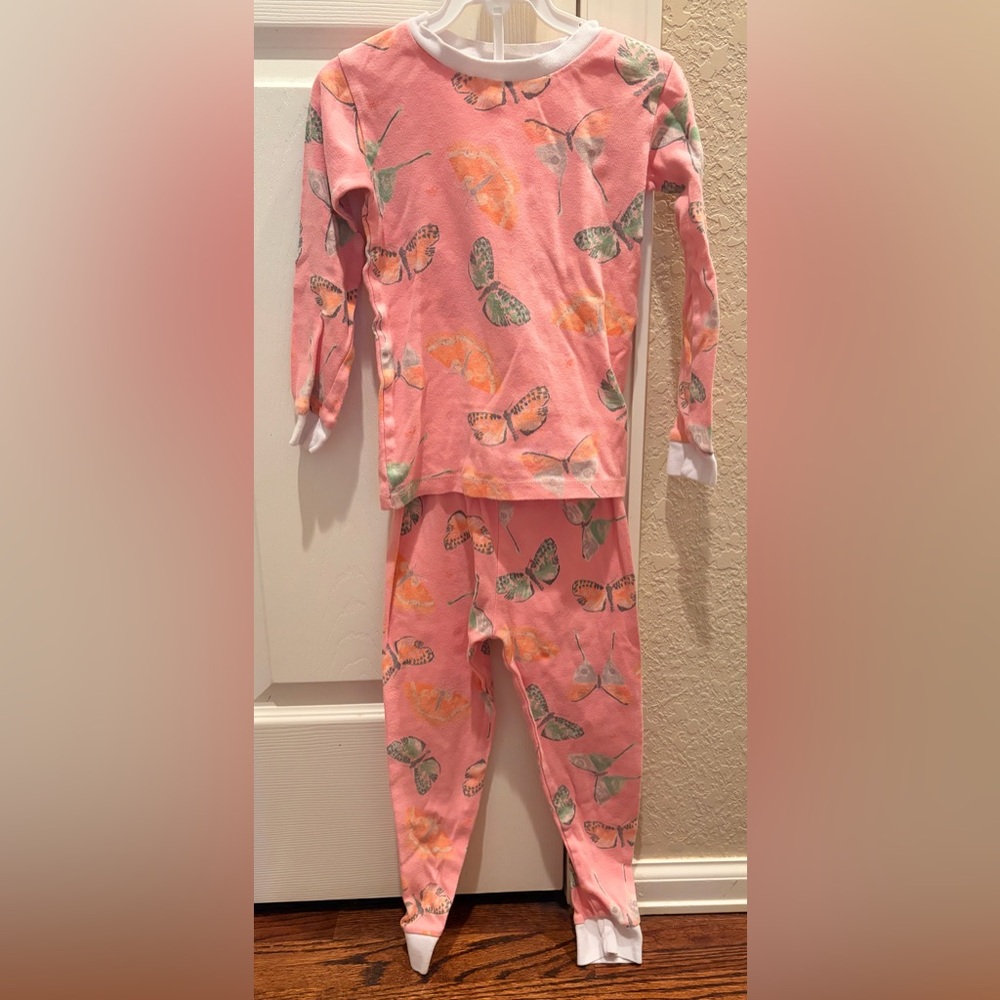 Burt's Bees Pink Butterfly Kids Pajama Set
